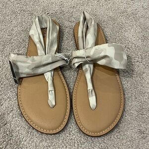 Torrid Wide Width Fabric T-Strap Sandals